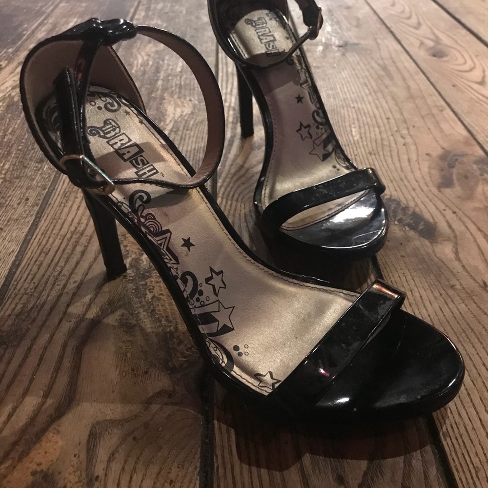 Black strappy heels